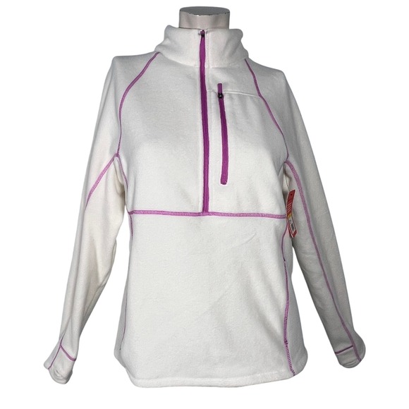 Bass Outdoor Fleece Half Zip Pullover Top Activewear M Gardenia Hiking Sports - Picture 1 of 11